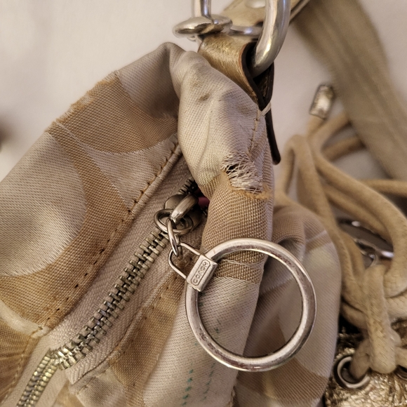 COACH poppy tote bag gold brown - Picture 6 of 13